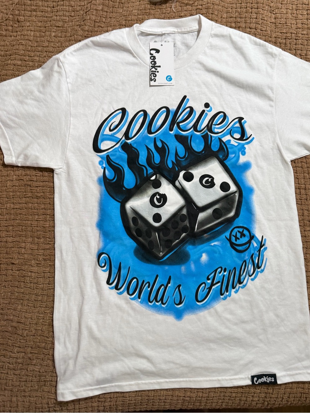 Cookies "World's Finest" Dice Graphic Tee - White/Blue-Meduim